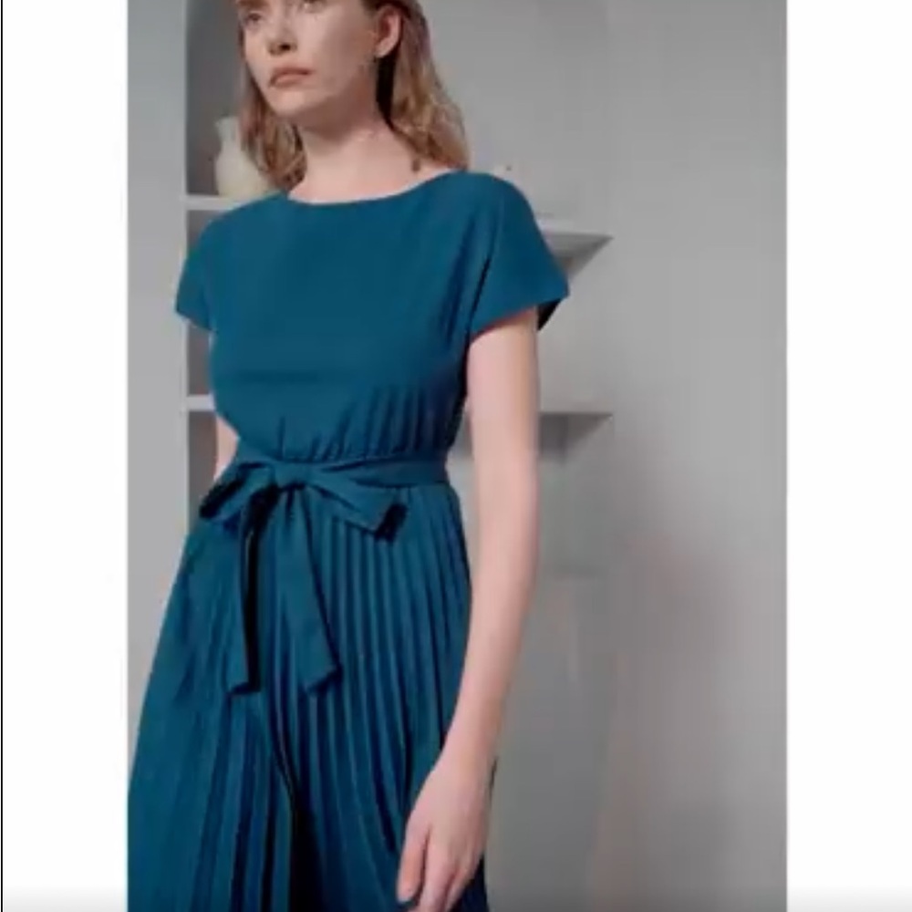 Elegant Blue Women’s Midi Dress XL Teal